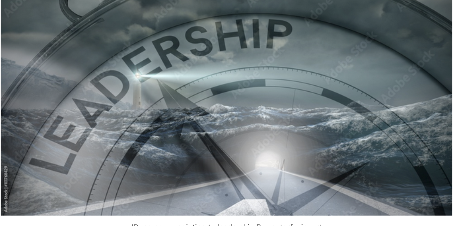 ID: compass pointing to leadership By vectorfusionart