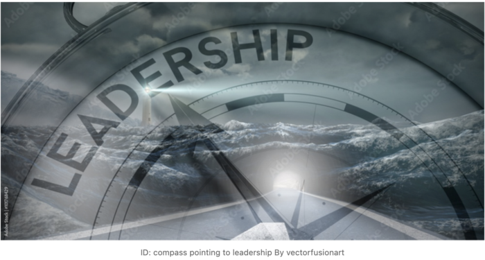 ID: compass pointing to leadership By vectorfusionart
