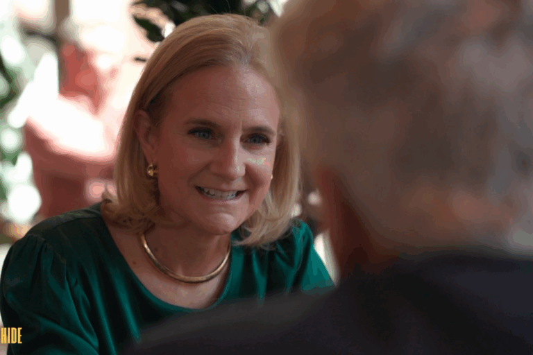 Me (in green top with gold necklace/earrings) listening during a conversation.